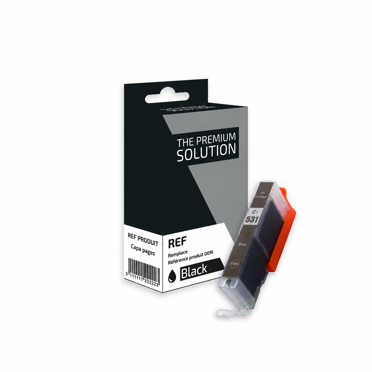 Canon CLI-531BK - Cartouche compatible noire photo, 915 pages