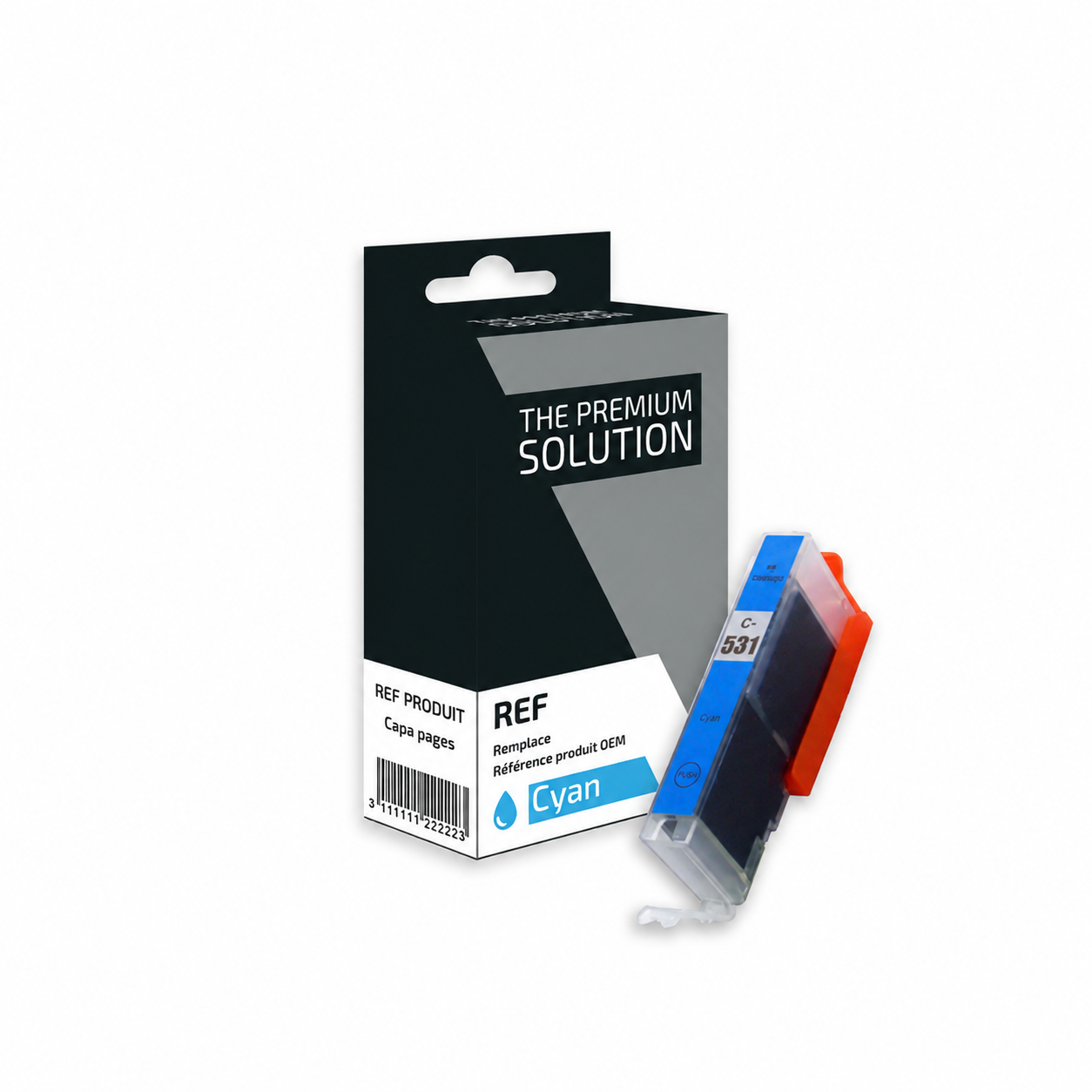 Canon CLI-531C - Cartouche compatible cyan, 515 pages
