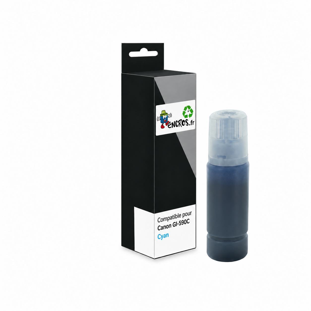 Canon GI-590C - Bouteille d’encre cyan compatible, 70 ml