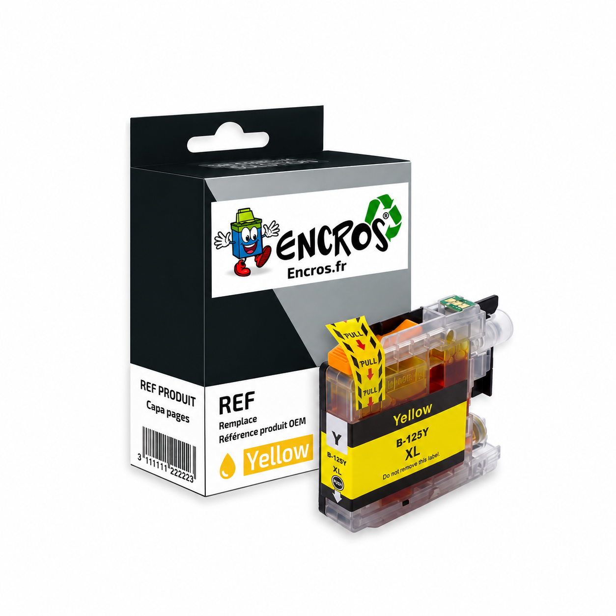 Brother LC125XLY - Cartouche compatible jaune, 15 ml, 1 200 pages