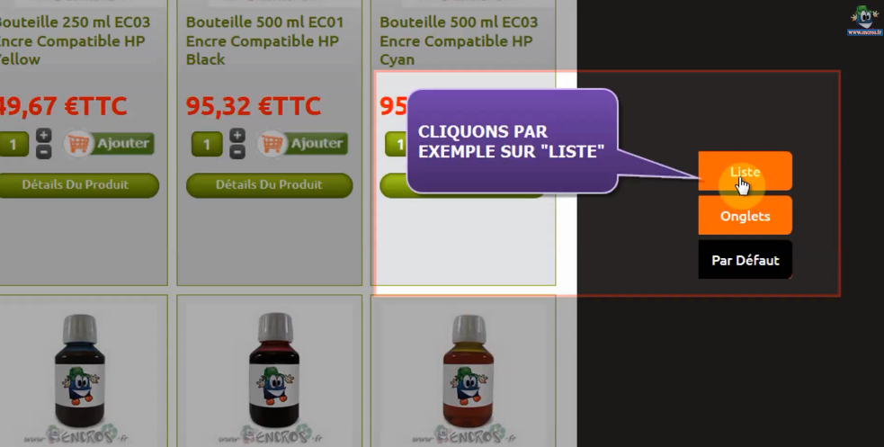Option affichage