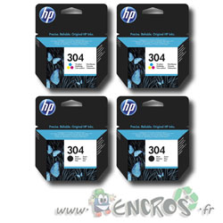 Pack HP 304 - Pack de Cartouches d'encre HP 304 Couleur et Noire originales