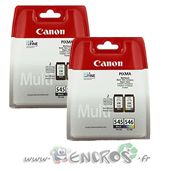 Canon Pixma iP2850 : X2 Multipack Cartouches Canon PG-545/CL-546  noir-couleurs 