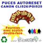 Lot de 5 Puces Auto-Reset CANON COULEURS+NOIR CLI526/PGI525