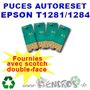 Lot de 4 Puces Auto-Reset EPSON COULERS+NOIR T1281 à T1284