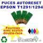 Lot de 4 puces Autoreset EPSON  COULEURS+NOIR de T1291 a T1294