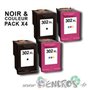 EcoPack 4 cartouches Compatibles HP302XL Noire et Couleurs