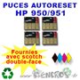Lot de 4 Puces Auto-Reset NOIR + COULEUR HP 950/951