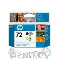 HP 72 - Tete d'impression HP numero72 C9384A noir mat et jaune
