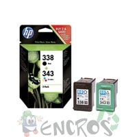 HP SD449EE - LOT de cartouches HP 338 et HP 343 noir et couleur