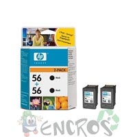 HP C9502AE - Pack de 2 cartouches HP numero56 noirs