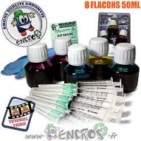Pack X8 kits Encre Noir Et Couleurs HP 38