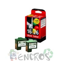 Pack de 2 cartouches Lexmark noir et couleur numero16 et numero2