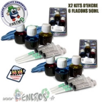 Pack X2 Kits Encre Photo Couleur Recharge HP348