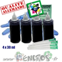 Kit Encre 4x30ML NOIR universelle pour CANON