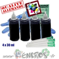 Kit Encre 4x30ML NOIR universelle pour BROTHER