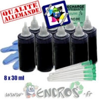 Kit Encre 8x30ML NOIR universelle pour HP