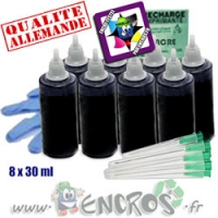 Kit Encre 8x30ML NOIR universelle pour LEXMARK