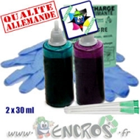 Kit Encre 2x30ML MAGENTA+CYAN LIGHT universelles pour HP