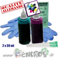 Kit Encre 2x30ML MAGENTA+CYAN LIGHT universelles pour LEXMARK