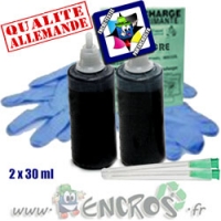 Kit Encre 2x30ML NOIR universelle pour HP