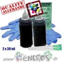 Kit Encre 2x30ML NOIR universelle pour BROTHER