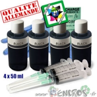 Kit Encre 4x50ML NOIR universelle pour CANON