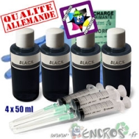 Kit Encre 4x50ML NOIR universelle pour LEXMARK