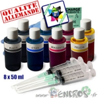 Kit Encre 8x50ML Couleurs universelles pour HP