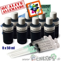 Kit Encre 8x50ML NOIR universelle pour EPSON