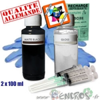 Kit Encre 2x100ML GLOSS+MAT NOIR universelle pour EPSON