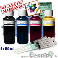 Kit Encre 4x100ML Couleurs universelles pour CANON