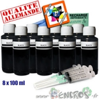 Kit Encre 8x100ML universelles pour EPSON NOIR
