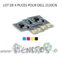 DELL Lot de 4 Puces NOIR+ COULEUR Toner 2130CN/2135CN