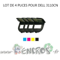 DELL Lot de 4 Puces NOIR+ COULEUR Toner 3110/3115CN