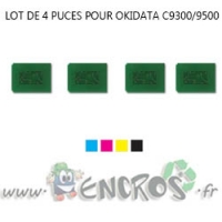 OKIDATA Lot de 4 Puces NOIR+ COULEUR Toner C9300/9500