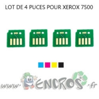 XEROX Lot de 4 Puces NOIR+ COULEUR Toner Phaser 7500