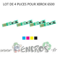 XEROX Lot de 4 Puces NOIR+ COULEUR Toner Phaser 6500