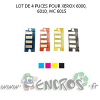 XEROX Lot de 4 Puces NOIR+ COULEUR Toner Phaser 6000 et plus
