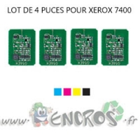 XEROX Lot de 4 Puces NOIR+ COULEUR Toner Phaser 7400