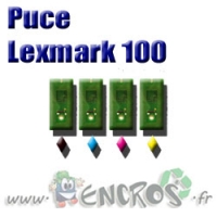 Puce Electronique pour LEXMARK 100 lot de 4
