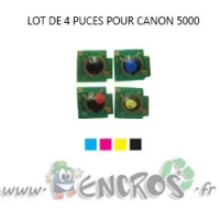 CANON Lot de 4 Puces NOIR+ COULEUR Toner LBP 5000