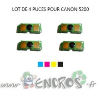 CANON Lot de 4 Puces NOIR+ COULEUR Toner LBP 5200