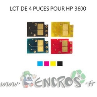 HP Lot de 4 Puces NOIR+ COULEUR Toner LaserJet 3600