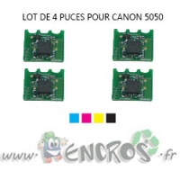 CANON Lot de 4 Puces NOIR+ COULEUR Toner LBP 5050