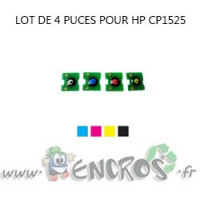 HP Lot de 4 Puces NOIR+ COULEUR Toner LaserJet CP1525