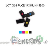 HP Lot de 4 Puces NOIR+ COULEUR Toner LaserJet 5500