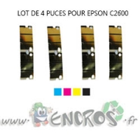 EPSON Lot de 4 Puces NOIR+ COULEUR Toner AcuLaser C2600