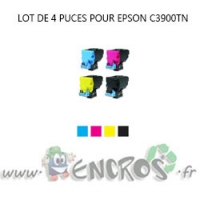 EPSON Lot de 4 Puces NOIR+ COULEUR Toner AcuLaser C3900TN