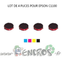 EPSON Lot de 4 Puces NOIR+ COULEUR Toner AcuLaser C1100